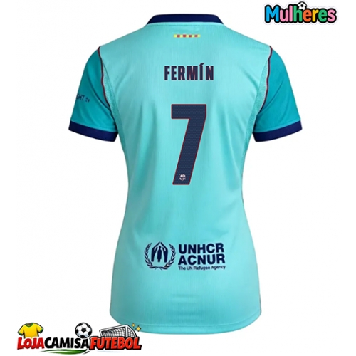 Camisa de Futebol Barcelona Fermin Lopez #7 Equipamento Alternativo Mulheres 2026-27 Manga Curta